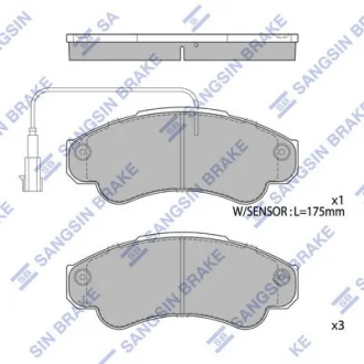 Колодки тормозные передние Citroen Jumper (02-), Fiat Ducato (02-), Peugeot Boxe Hi-Q (SANGSIN) SP4033