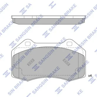 Колодки тормозные передние Renault Clio III (06-), Megane II, III Hi-Q (SANGSIN) SP1877