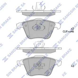 Колодки тормозные передние Opel Vectra C (05-), Volvo C30 (06-) Hi-Q (SANGSIN) SP1784