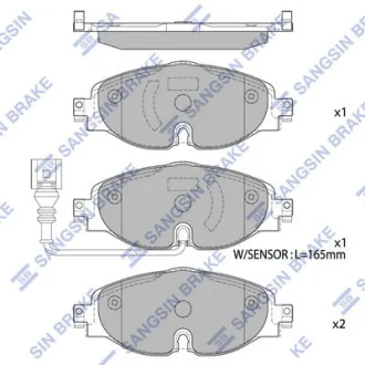 Колодки тормозные передние Audi A3 (13-), Seat Leon (12-), Skoda Octavia (12-), Hi-Q (SANGSIN) SP1678