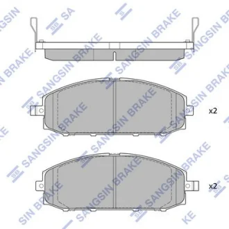Колодки тормозные передние Nissan Patrol V (Y61) (-11) Hi-Q (SANGSIN) SP1599