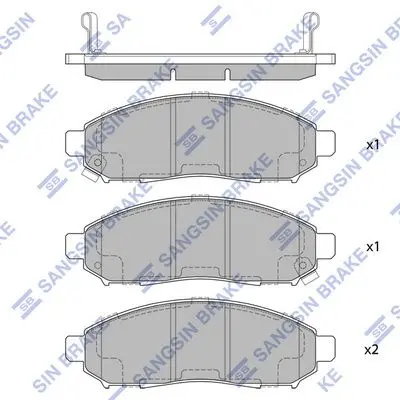 Колодки гальмівні передні Nissan Leaf (10-) HI-Q Hi-Q (SANGSIN) SP1460A (фото 1)