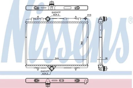 Фото 1 - радіатор CITROEN BERLINGO (B9) (08-) 1.2 THP NISSENS 636029 Радіатор CITROEN BERLINGO (B9) (08-) 1.2 THP NISSENS 636029 (фото 1)