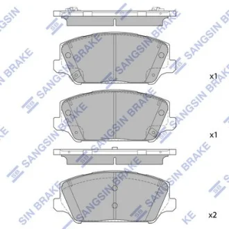 Колодки тормозные передние KIA K7 (YG) (16-) Hi-Q (SANGSIN) SP1986