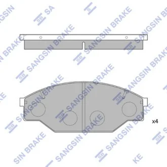 Колодки тормозные передние Toyota Hi-Lux Hi-Q (SANGSIN) SP1121