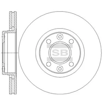 Диск тормозной (кратно 2) передний (вентилируемый) Renault Captur 0.9 (13-) (D=2 Hi-Q (SANGSIN) SD3069