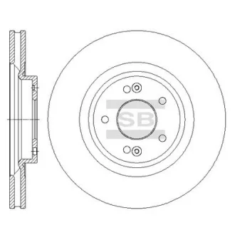 Диск тормозной (кратно 2) передний (вентилируемый) Santa Fe II (13-) (D=320.0mm) Hi-Q (SANGSIN) SD1091