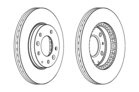 MAZDA Диск тормозной перед. (вентил.) 323, 626, Premacy, 6 Jurid 562446JC