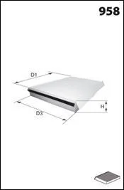 Фільтр салону (аналогWP6914/LAK81) MECAFILTER EKR7073