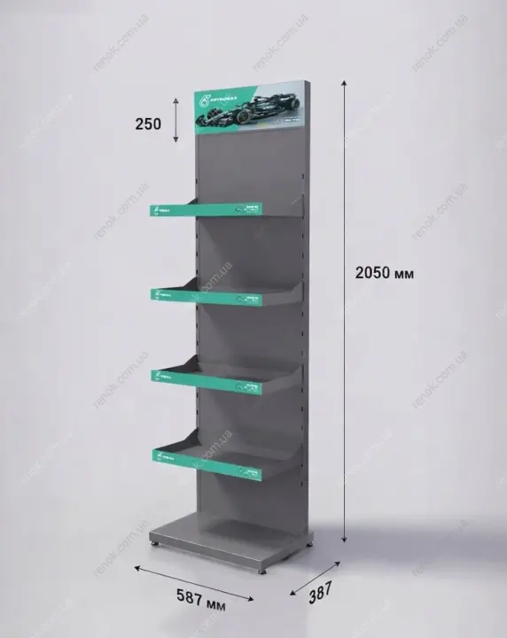 Стійка листова 4 полички 7015 PETRONAS Stand PETRONAS mml Petronas STAND PETRONAS MML (фото 1)