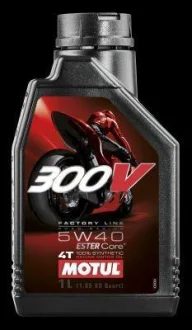 Олива для чотиритактних двигунів 300V Factory Line 5W40 1л >JASO MA2 Синтетична естерове MOTUL 104112