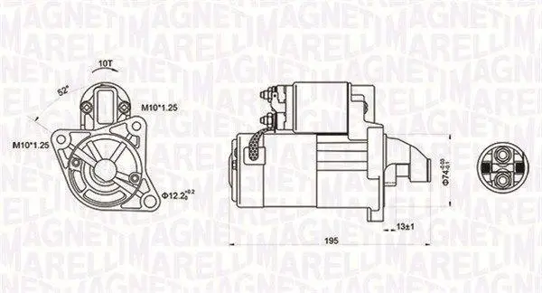 MAZDA Стартер 323 VI 98-, 626 IV 91-, PEUGEOT MAGNETI MARELLI 063721096010 (фото 1)
