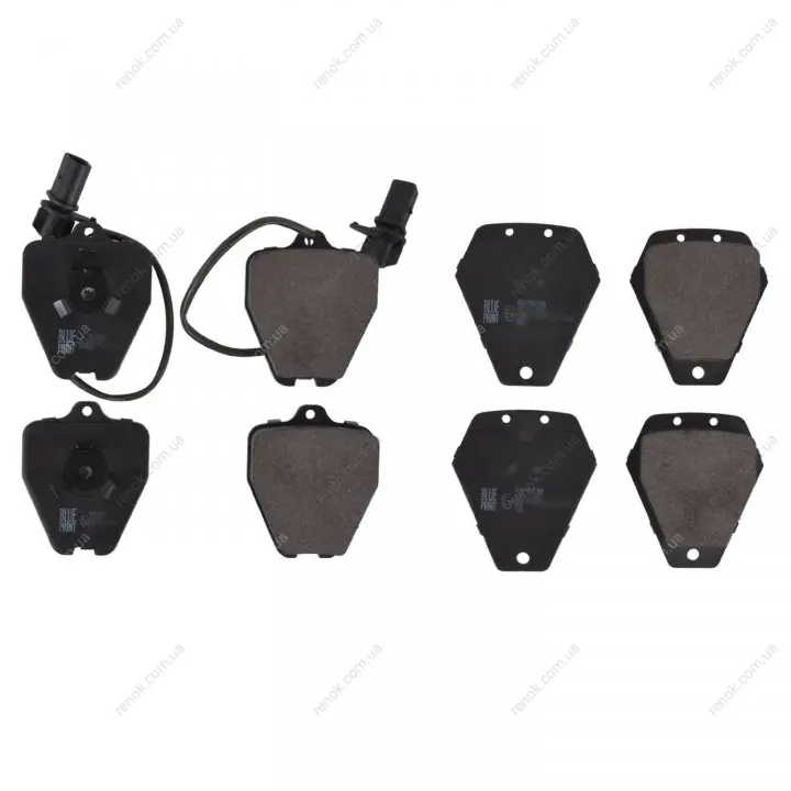 Комплект гальмівних колодок передн, AUDI A6 C4, A6 C5, A8 D2 2.5D-4.2 03.94-01.05 BLUE PRINT ADV184288 (фото 1)