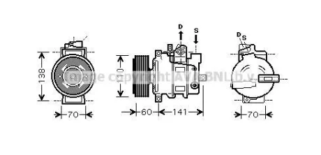 Компрессор кондиционера Audi A4, A5, A6, Q5/Octavia, Superb/VW Tiguan, Crafter, AVA COOLING AIAK271