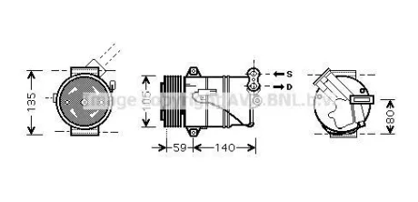 Компресор кондиціонера Opel Astra H (04-), Zafira B (05-) 1.9CDTi AVA AVA COOLING OLAK437