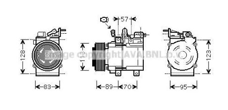 Компресор кондиціонера KIA Sorento I (02-) 2.5CRDi AVA AVA COOLING KAK137