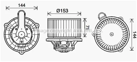 Вентилятор обігрівача Hyundai Elantra (10-), i30 (11-)/KIA Ceed (12-), Cerato (12-) AVA AVA COOLING HY8450