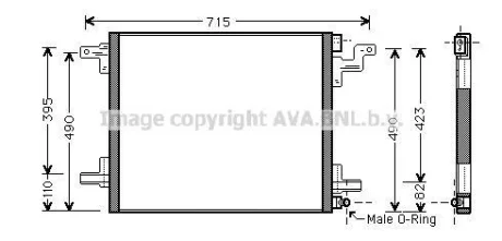Радіатор кондиціонера MB ML W163 (98-) AVA AVA COOLING MS5377