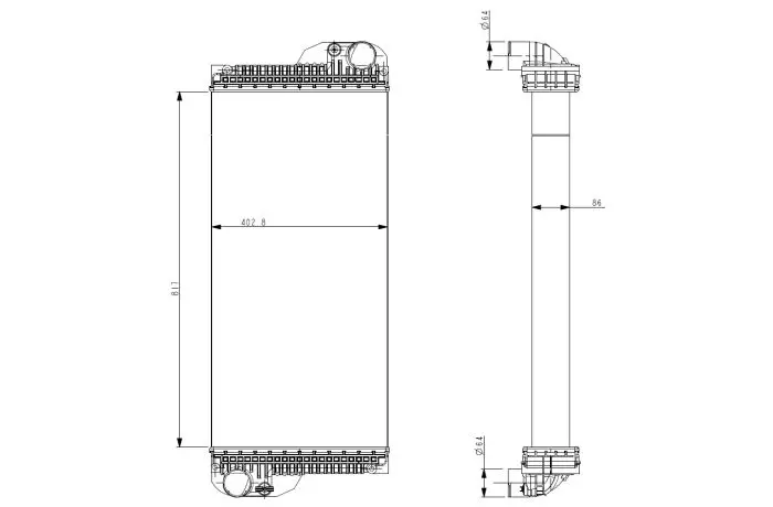 Радіатор двигуна JOHN DEERE 300, 800, 8000 4045/6081H NRF 530004 (фото 1)