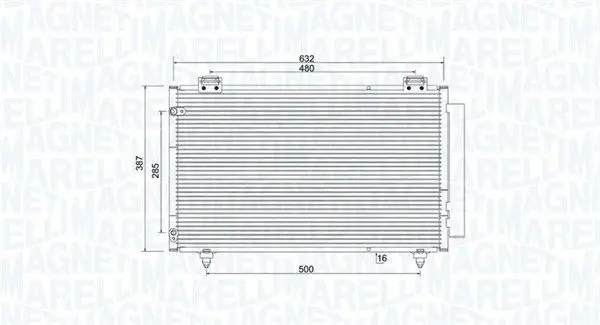 TOYOTA Радіатор кондиціонера (конденсатор) COROLLA 1.4-2.0 01- MAGNETI MARELLI 350203925000 (фото 1)