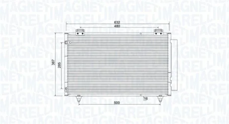 TOYOTA Радіатор кондиціонера (конденсатор) COROLLA 1.4-2.0 01- MAGNETI MARELLI 350203925000