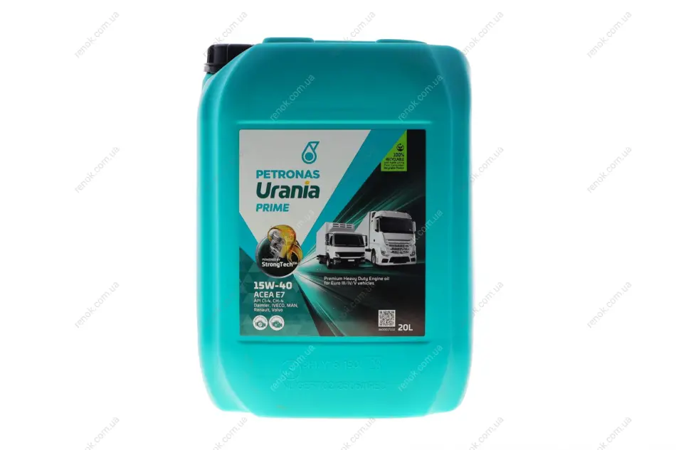 Олива моторна URANIA PRIME 15W-40 (20L) PETRONAS Petronas 88018R41EU (фото 1)