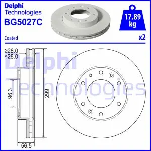 DELPHI HYUNDAI Гальмівний диск передній H350 2.5 CRDI 15- Delphi BG5027C (фото 1)