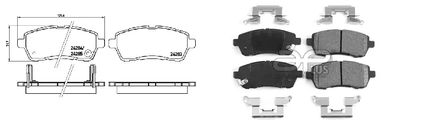 Колодки тормозные, L/R, передние, SUZUKI Swift V APLUS 71203BBAP (фото 1)