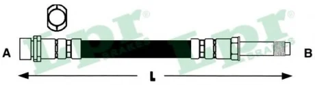 Шланг тормозной передний Volvo C30 (06-12), C70 II, S40 II, V50 (04-) (L=450mm) LPR 6T48484