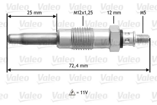 VALEO BMW свічка розжарювання 2.4D,2.5D Valeo 345100 (фото 1)