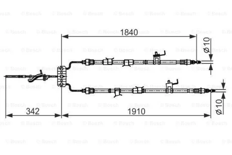 MAZDA трос ручн. гальма задн. 3 1.6/2.0 04- BOSCH 1987482420