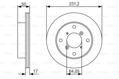 SUZUKI диск гальмівний передній SWIFT SF413 231 17 15 BOSCH 0986479R96
