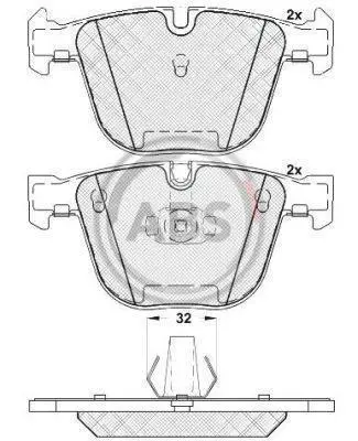 Гальмівні колодки зад. BMW 5 (E60)/X5 (E70/F15) 03-18 (ATE) A.B.S. 37371 (фото 1)