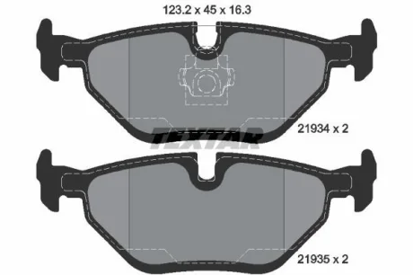 Комплект гальмівних колодок задн, MG MG X-POWER SAAB 9-5 1.9D-5.0 09.97-12.09 TEXTAR 2193404