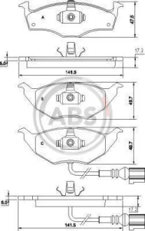 Гальмівні колодки пер. VW Polo 01-/Skoda Fabia 03-14 A.B.S. 37337