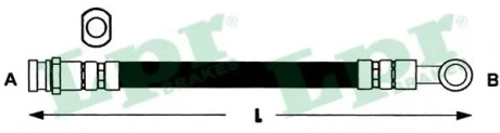 Шланг гальмівний передній Land Rover Freelander I, Range Rover III (L=420mm) LPR 6T48197