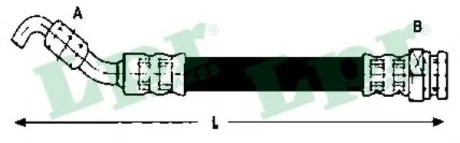 Шланг гальмівний передній Toyota Corolla (04-09) (L=245mm) LPR 6T48073