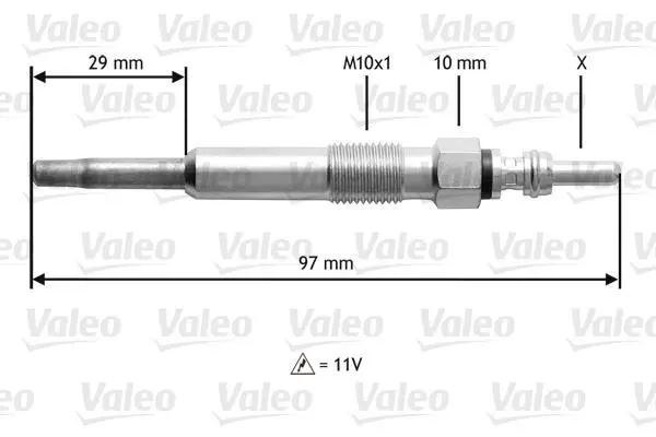 VALEO JEEP свічка розжарювання ALFA FORD OPEL ROVER, VW T5 Valeo 345136 (фото 1)