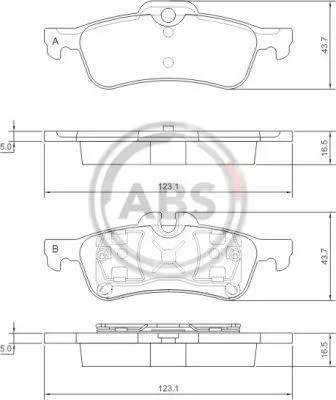 Гальмівні колодки зад. MINI One/Cooper (R50/52/53) 01-07 (ATE) A.B.S. 37305 (фото 1)