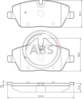 Гальмівні колодки пер. BMW 1(E81/E87)/MINI 06- (LUCAS/TRW) A.B.S. 37434