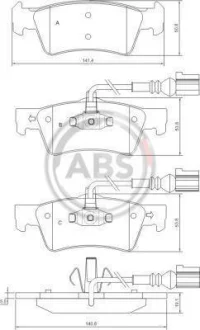 Гальмівні колодки зад. T5 03- (ATE)(диски 333x32.5mm) A.B.S. 37527