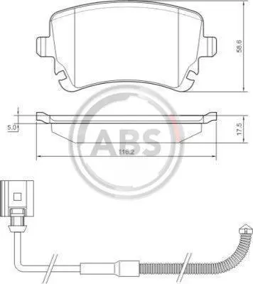 Гальмівні колодки зад. VW Phaeton 02-16 (LUCAS/TRW) (з датчиками) A.B.S. 37368 (фото 1)