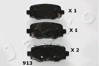 Колодки гальмівні дискові задні Jeep Renegade (14-), Compass (20-)/Fiat 500X (14-) JAPKO 51913 (фото 1)