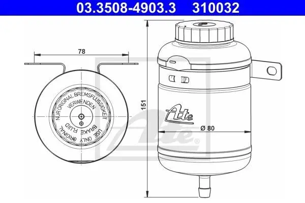 Бачок для гальмівної рідини ATE 03350849033 (фото 1)