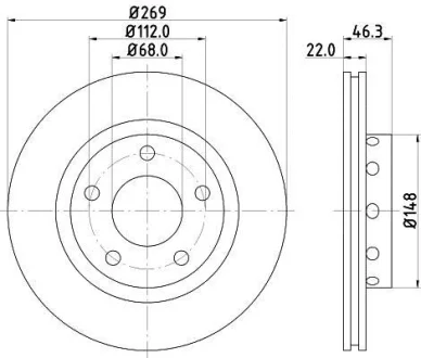 HELLA PRO HIGH CARBON AUDI Гальмівний диск A8 D2 95- Hella pagid 8DD 355 127-431