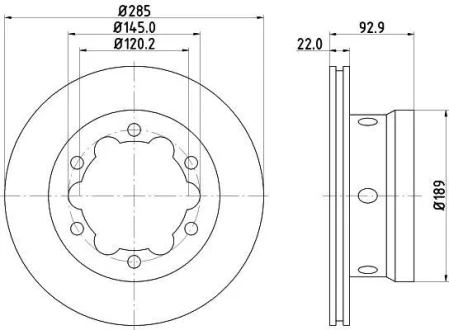 HELLA PRO HIGH CARBON DB диск гальмівний задн. (вентил.) Sprinter 95-06 VW LT 96- Hella pagid 8DD 355 127-351
