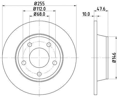 HELLA PRO AUDI диск гальмівний задній A6/A6 avant Quattro -05 Hella pagid 8DD 355 109-091 (фото 1)