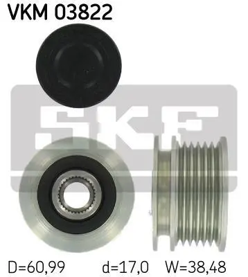 Муфта обгінна генератора (Вир-во) SKF VKM 03822 (фото 1)