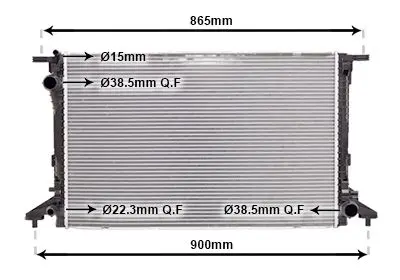 Радіатор охолодження AUDI A4,A5,A6,Q7 3.0TDi 15+ HD (вир-во) Van Wezel 03012722 (фото 1)