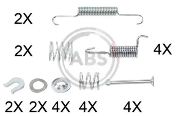 Монтажний к-кт гальм. колодок MITSUBISHI OUTLANDER II (CW_W), ASX (GA_W_) (вир-во ABS) A.B.S. 0010Q (фото 1)